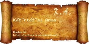 Kürtösi Anna névjegykártya