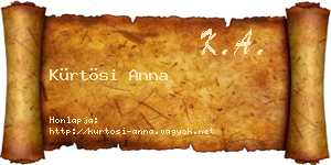 Kürtösi Anna névjegykártya