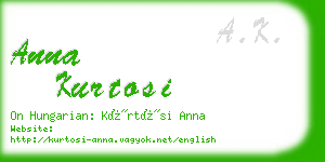 anna kurtosi business card